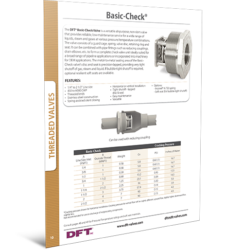 Download Our BSS Valve Cut Sheet DFT® Inc